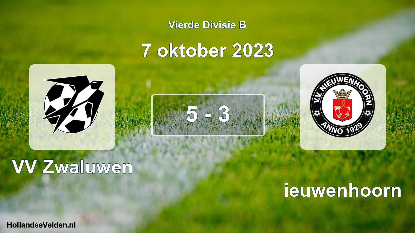Total number of matches played: VV Zwaluwen - Nieuwenhoorn 5 - 3 (7 October 2023)
