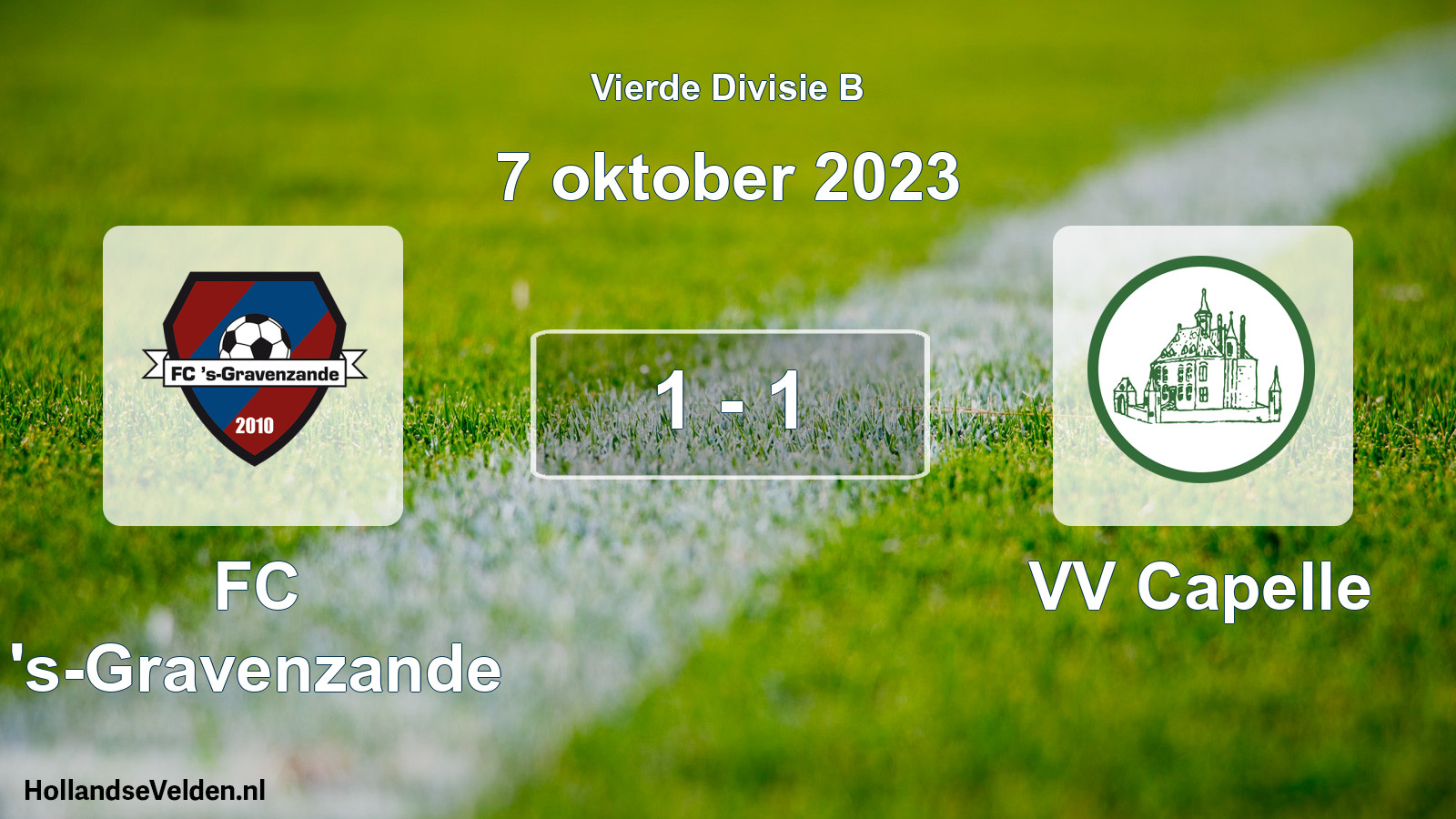 Total number of matches played: FC 's-Gravenzande - VV Capelle 1 - 1 (7 October 2023)