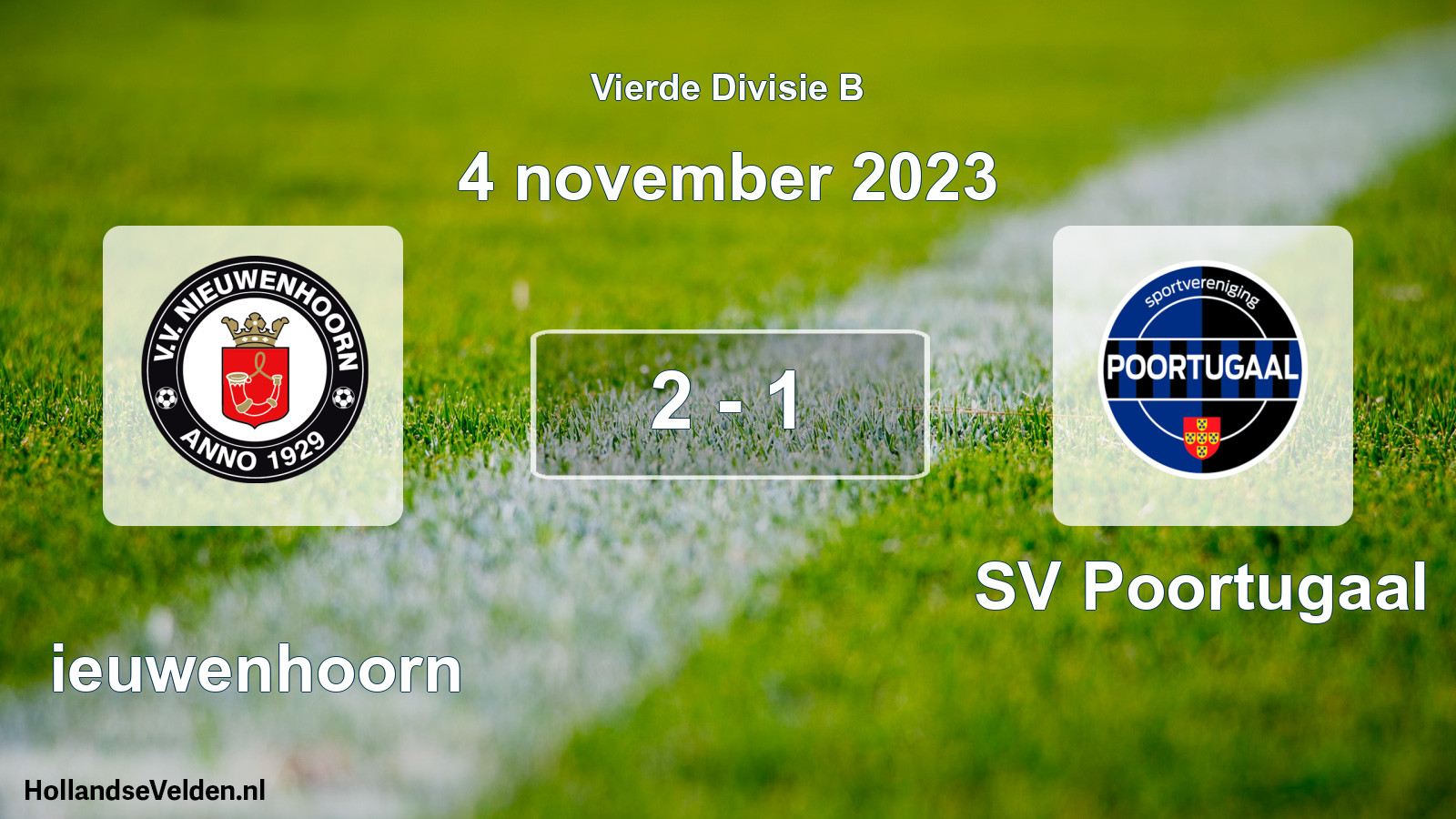Total number of matches played: Nieuwenhoorn - SV Poortugaal 2 - 1 (4 November 2023)