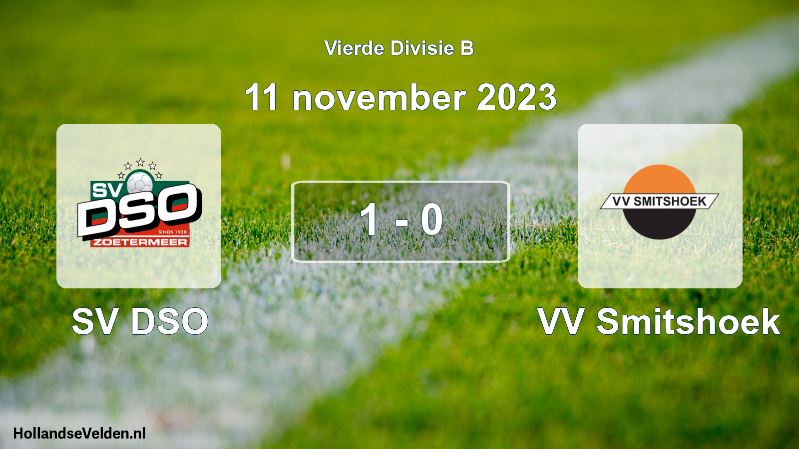 Total number of matches played: SV DSO - VV Smitshoek 1 - 0 (11 November 2023)