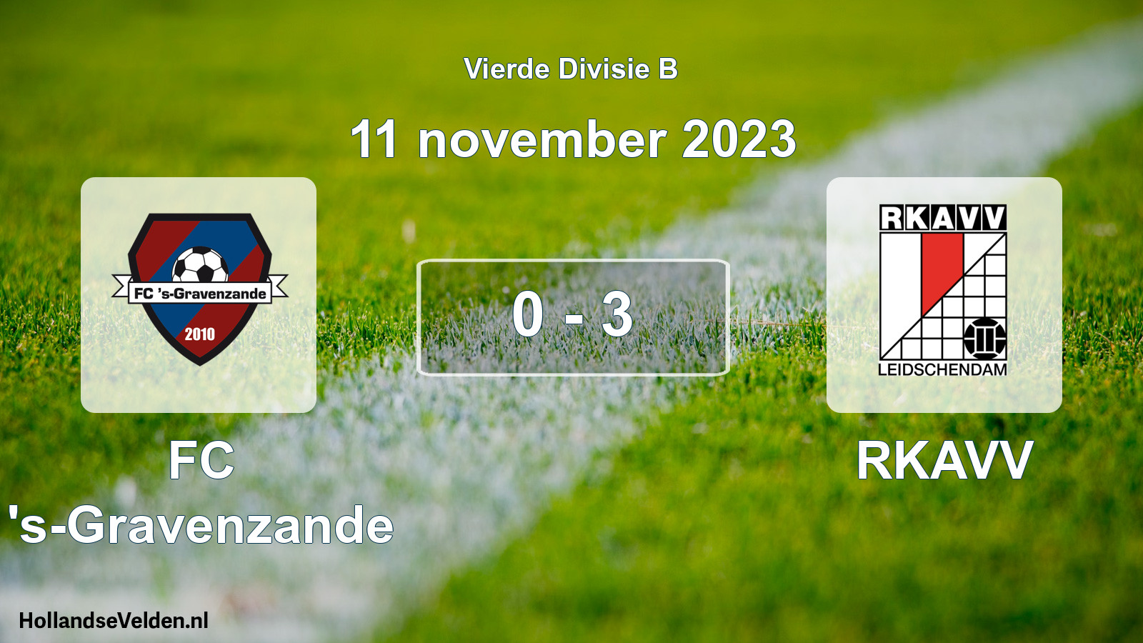Total number of matches played: FC 's-Gravenzande - RKAVV 0 - 3 (11 November 2023)