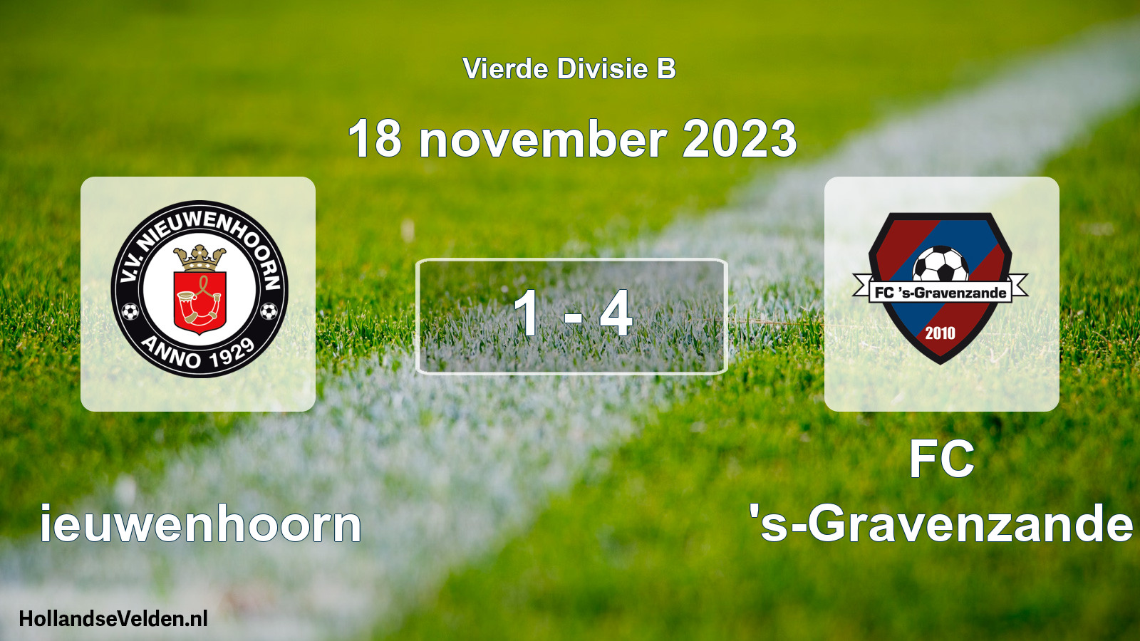 Total number of matches played: Nieuwenhoorn - FC 's-Gravenzande 1 - 4 (18 November 2023)
