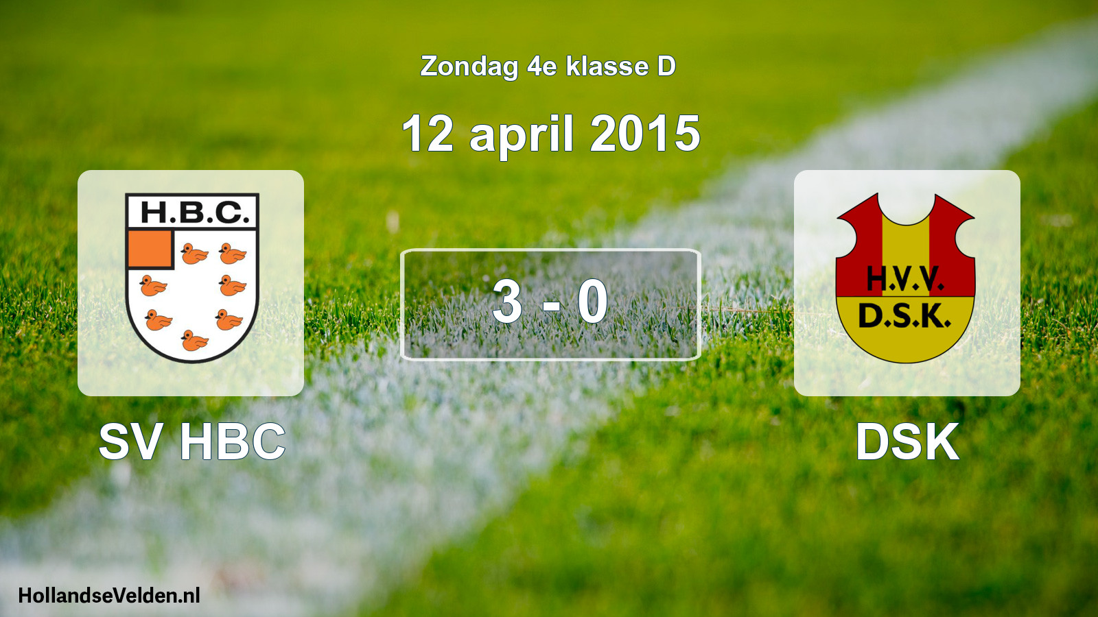Total number of matches played: SV HBC - DSK 3 - 0 (12 April 2015)