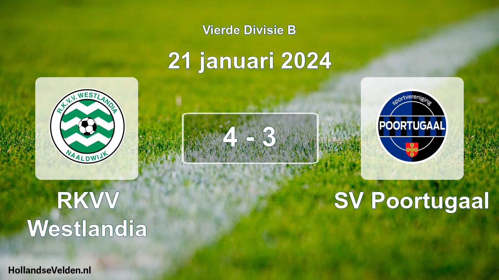 Total number of matches played: RKVV Westlandia - SV Poortugaal 4 - 3 (21 January 2024)