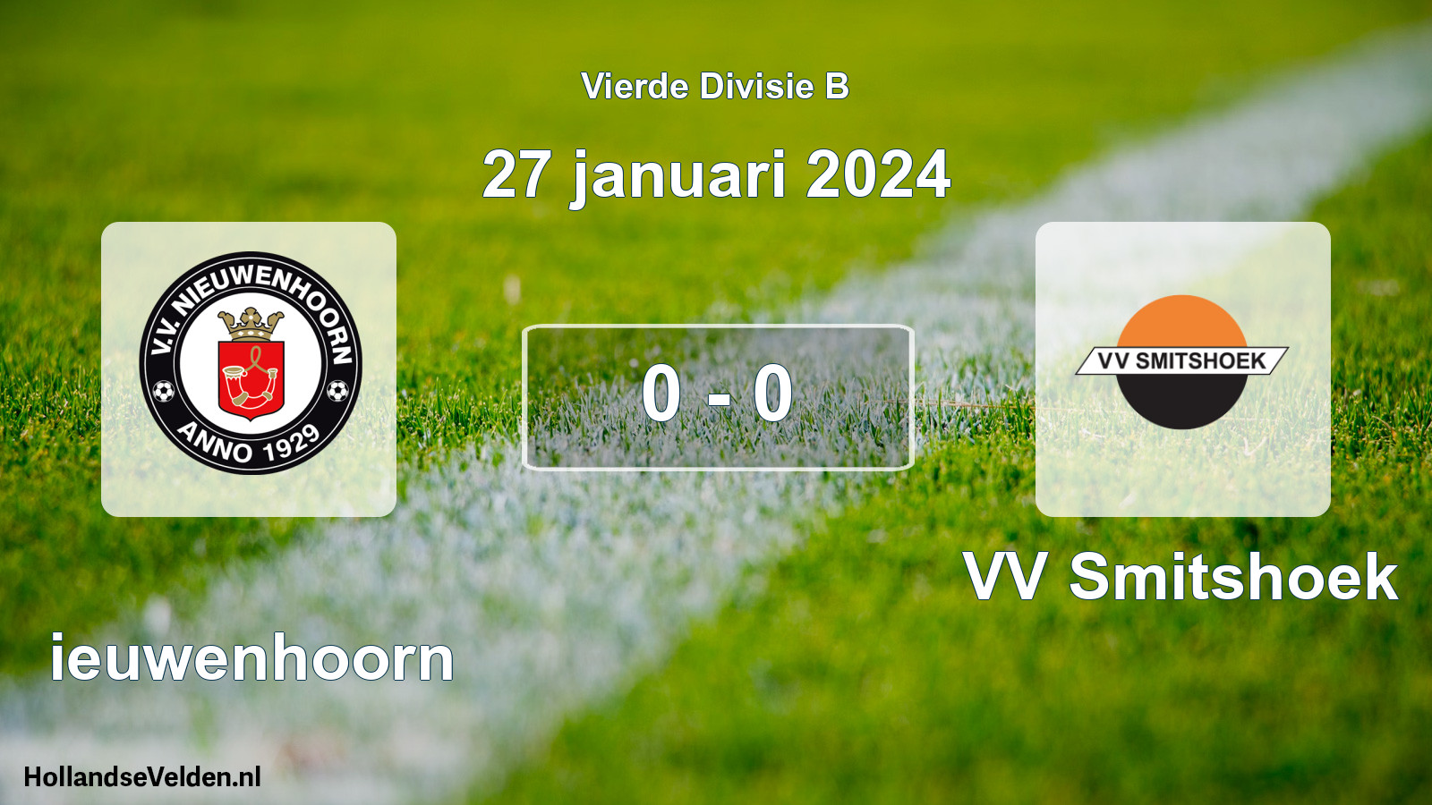 Total number of matches played: Nieuwenhoorn - VV Smitshoek 0 - 0 (27 January 2024)
