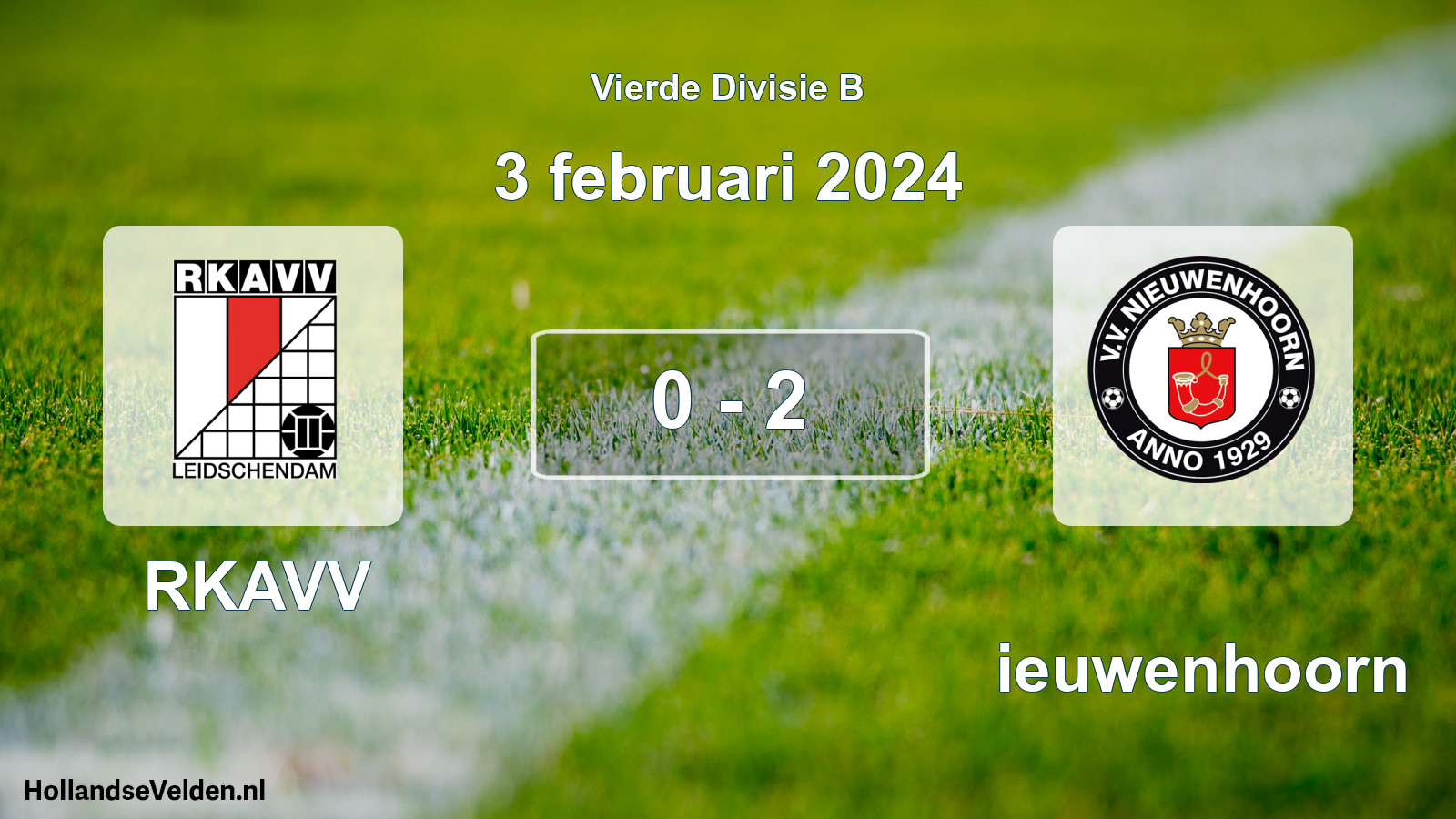 Total number of matches played: RKAVV - Nieuwenhoorn 0 - 2 (3 February 2024)