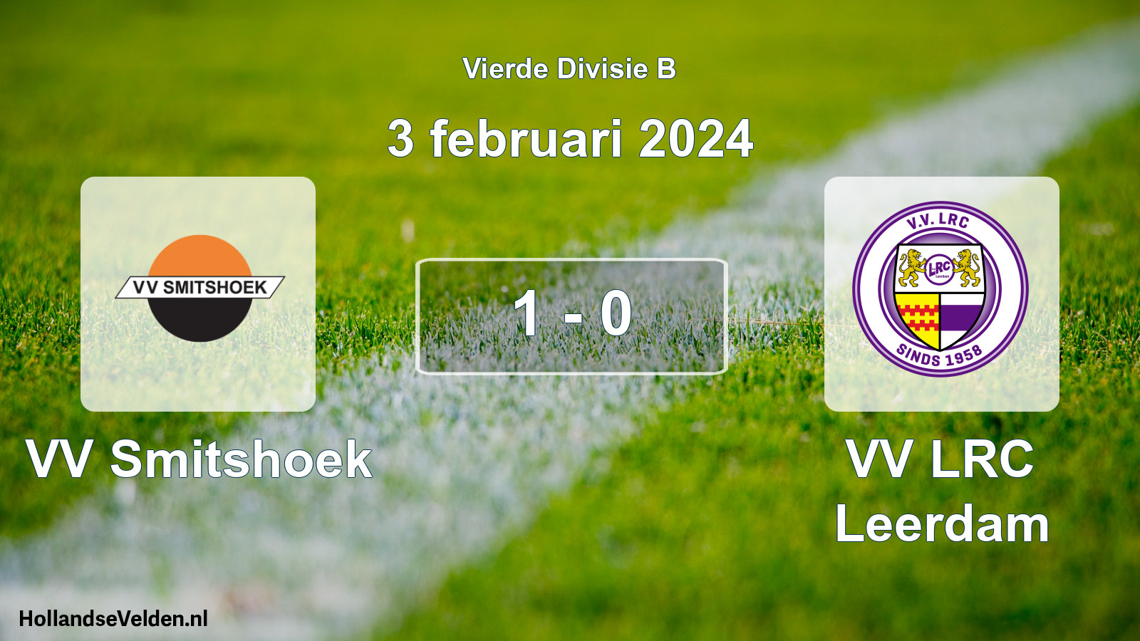 Total number of matches played: VV Smitshoek - VV LRC Leerdam 1 - 0 (3 February 2024)