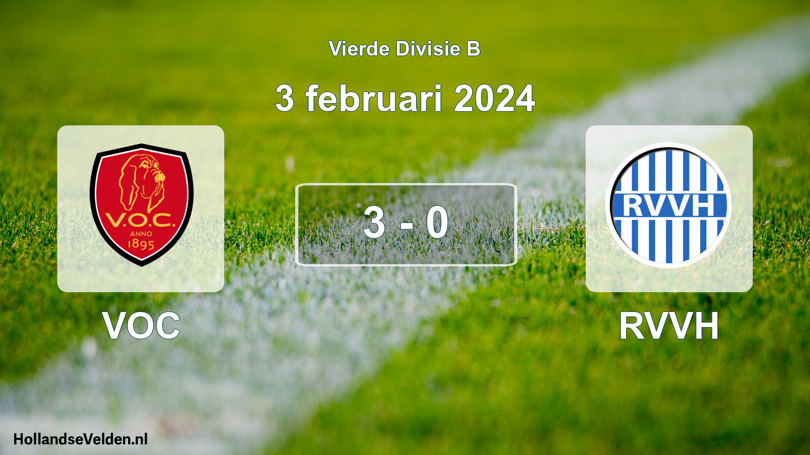 Total number of matches played: VOC - RVVH 3 - 0 (3 February 2024)