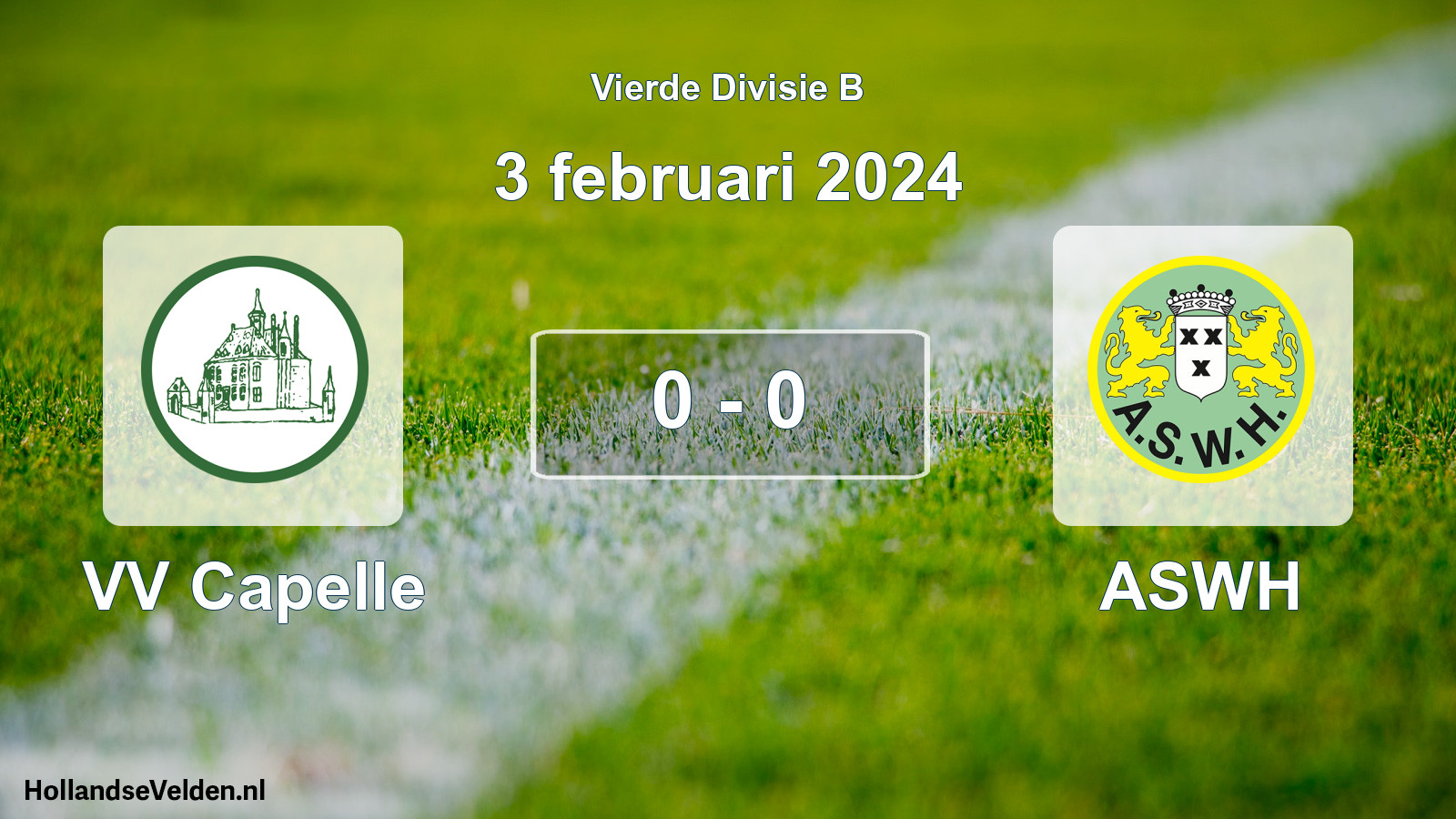 Total number of matches played: VV Capelle - ASWH 0 - 0 (3 February 2024)