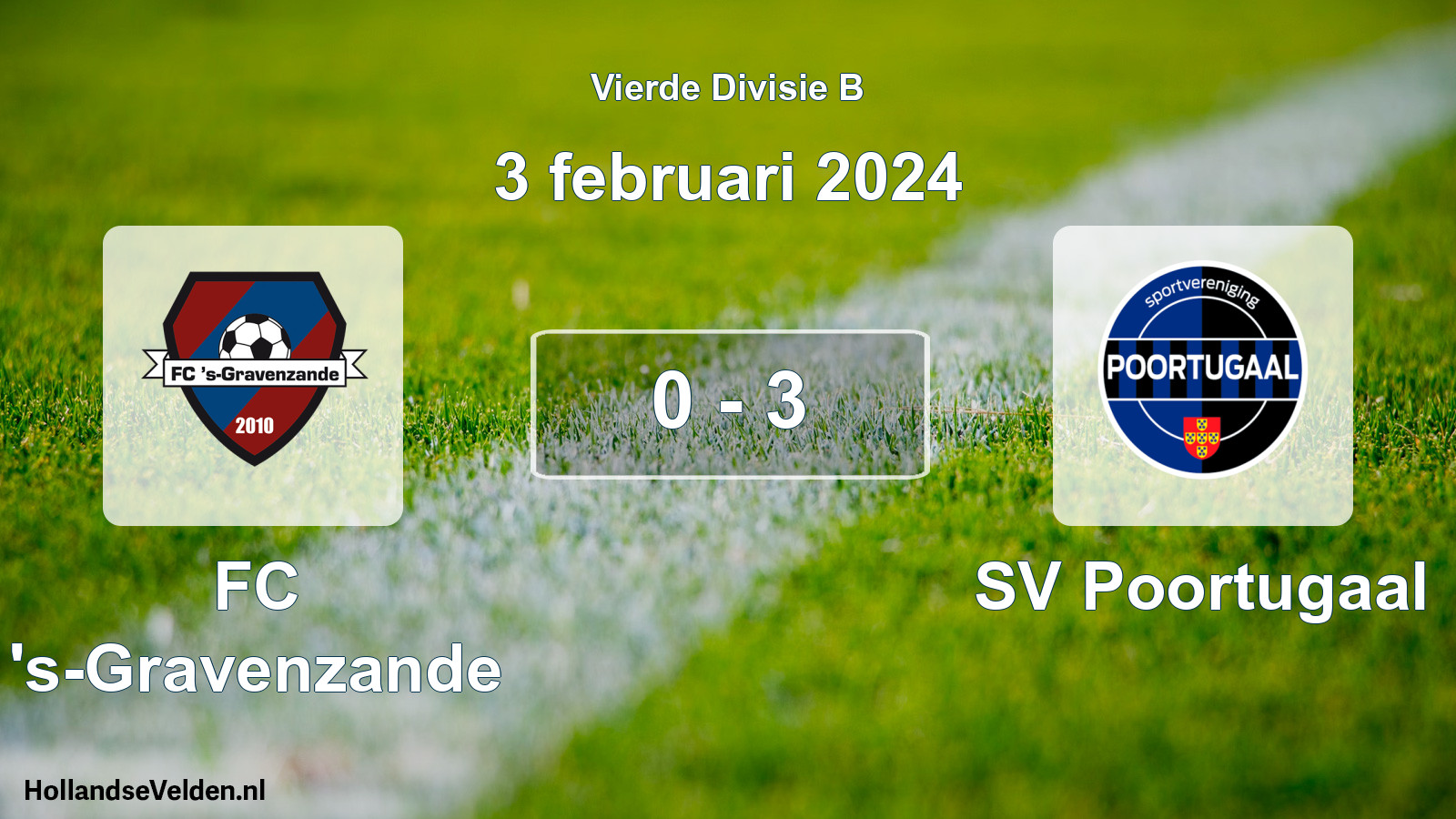 Total number of matches played: FC 's-Gravenzande - SV Poortugaal 0 - 3 (3 February 2024)