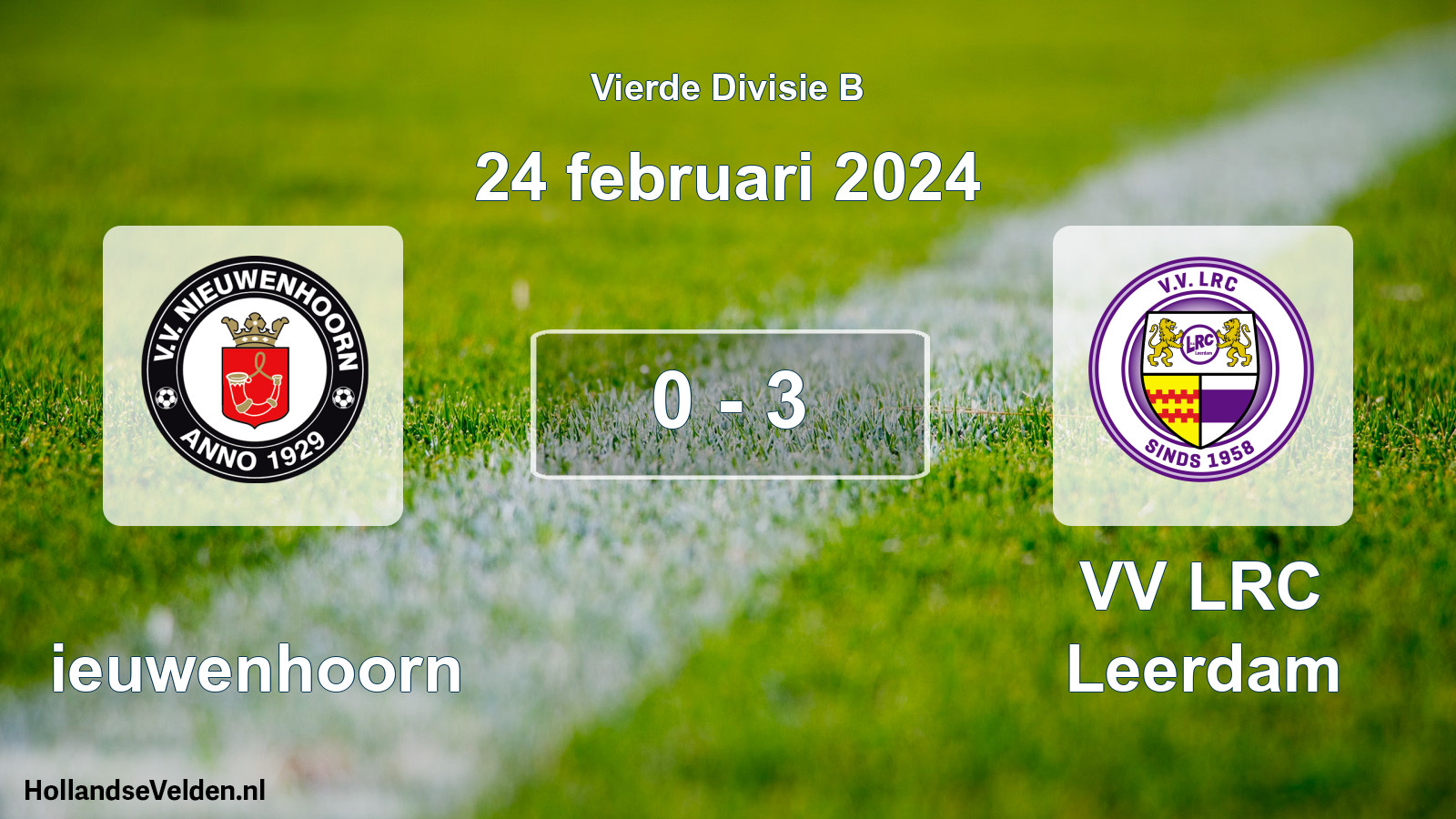 Total number of matches played: Nieuwenhoorn - VV LRC Leerdam 0 - 3 (24 February 2024)