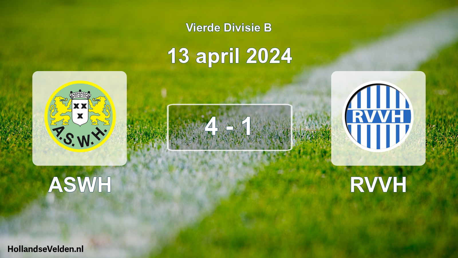 Total number of matches played: ASWH - RVVH 4 - 1 (13 April 2024)