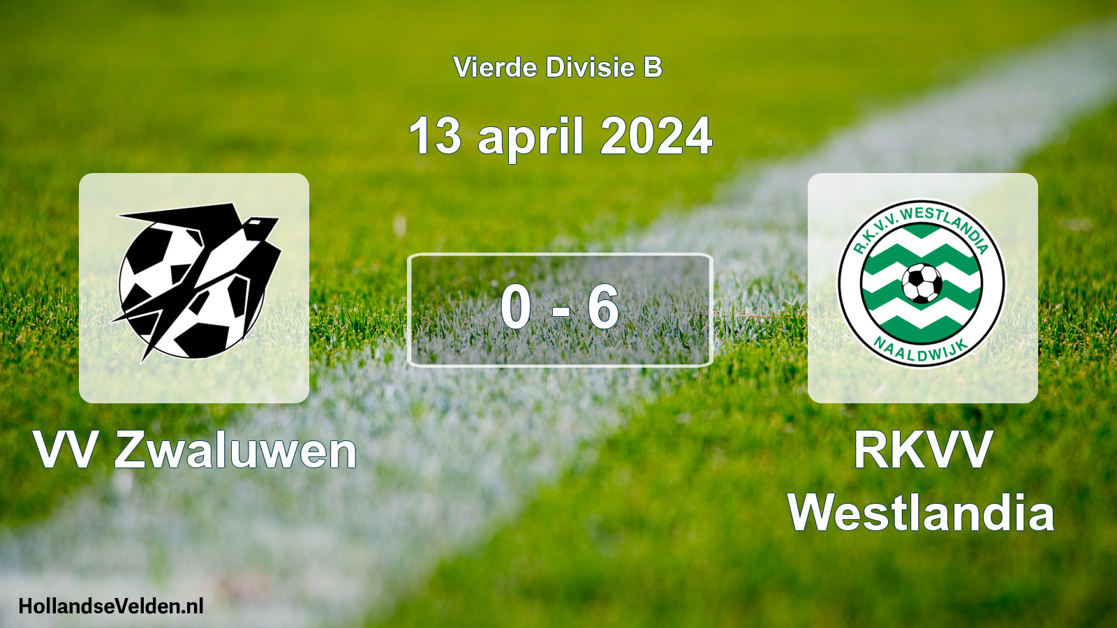 Total number of matches played: VV Zwaluwen - RKVV Westlandia 0 - 6 (13 April 2024)