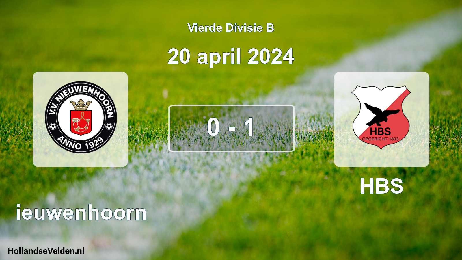 Total number of matches played: Nieuwenhoorn - HBS 0 - 1 (20 April 2024)
