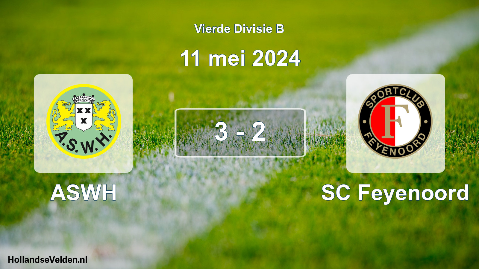 Total number of matches played: ASWH - SC Feyenoord 3 - 2 (11 May 2024)