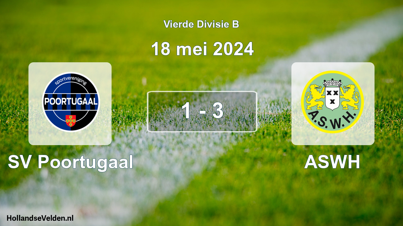 Total number of matches played: SV Poortugaal - ASWH 1 - 3 (18 May 2024)