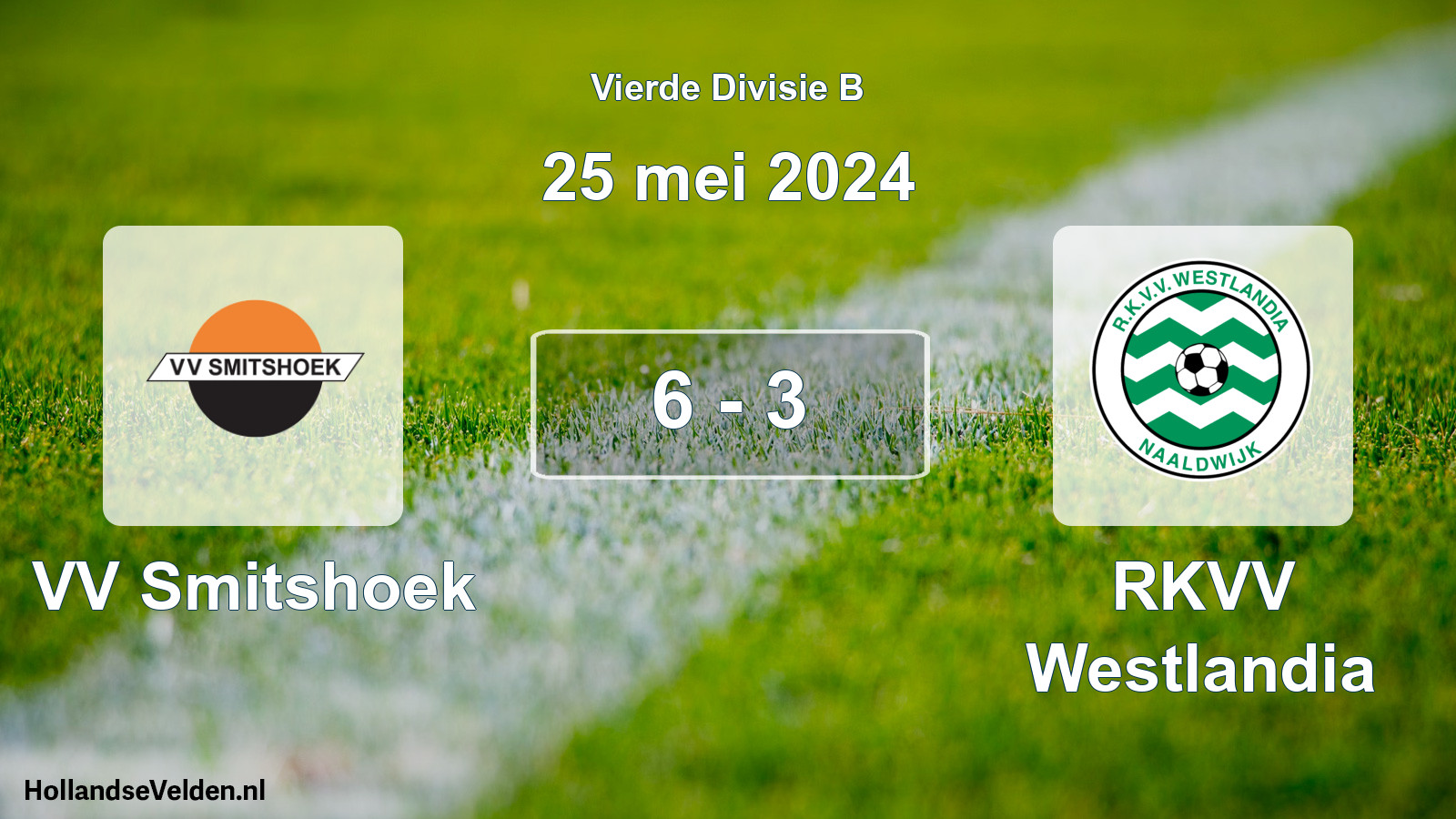 Total number of matches played: VV Smitshoek - RKVV Westlandia 6 - 3 (25 May 2024)