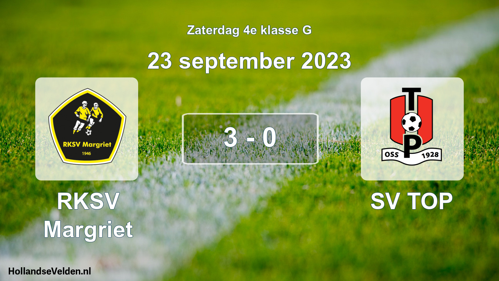 Total number of matches played: RKSV Margriet - SV TOP 3 - 0 (23 September 2023)