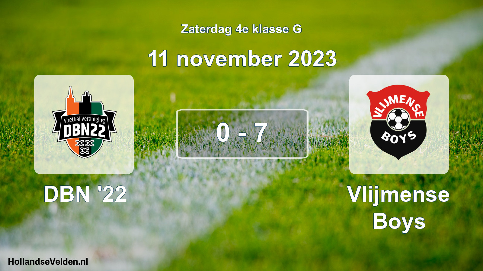 Total number of matches played: DBN '22 - Vlijmense Boys 0 - 7 (11 November 2023)