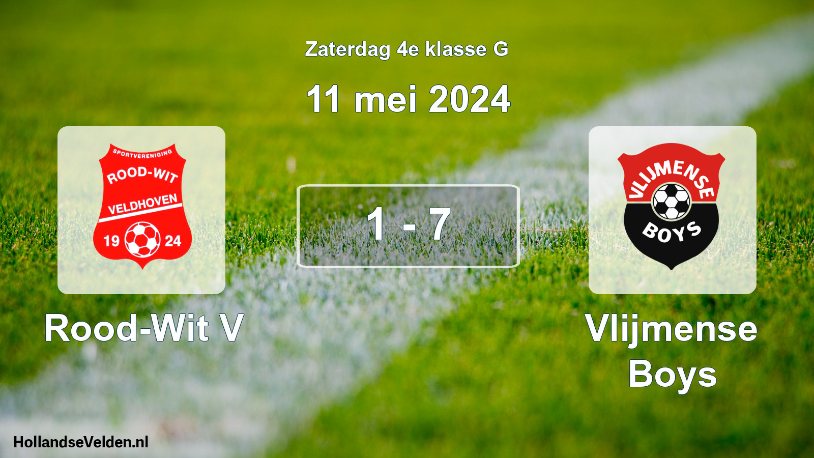 Total number of matches played: Rood-Wit V - Vlijmense Boys 1 - 7 (11 May 2024)