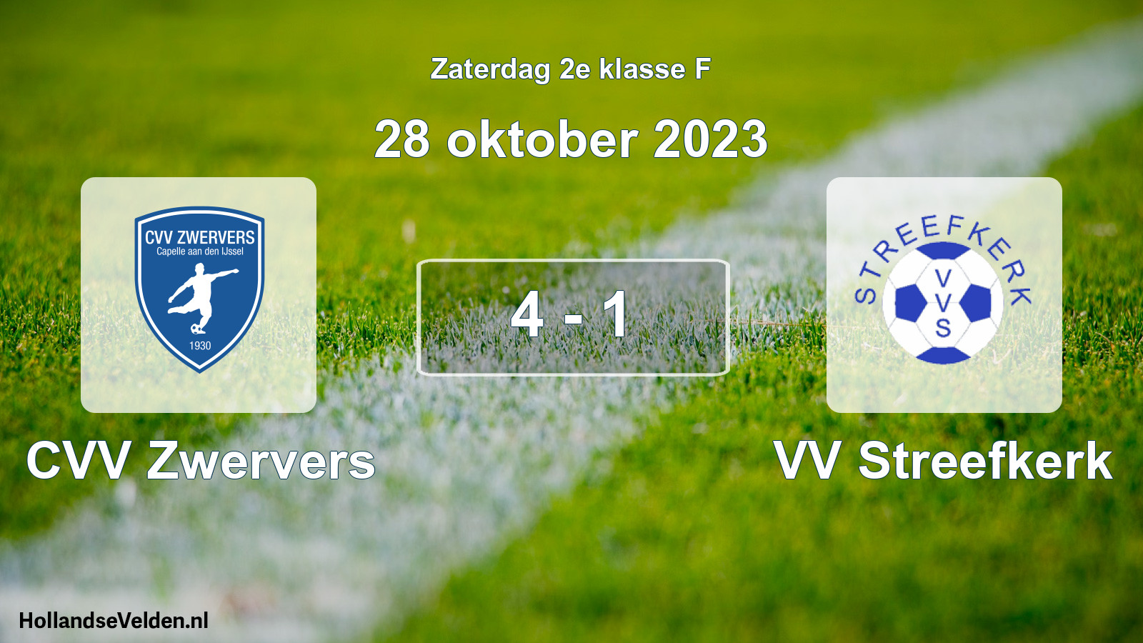 Total number of matches played: CVV Zwervers - VV Streefkerk 4 - 1 (28 October 2023)