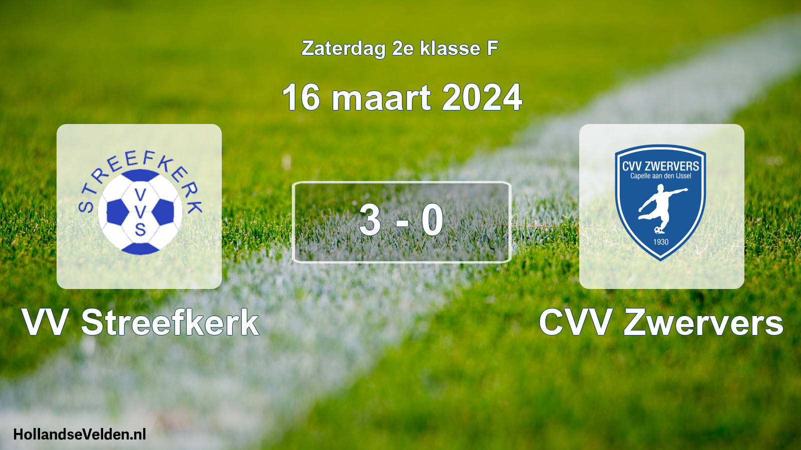 Total number of matches played: VV Streefkerk - CVV Zwervers 3 - 0 (16 March 2024)