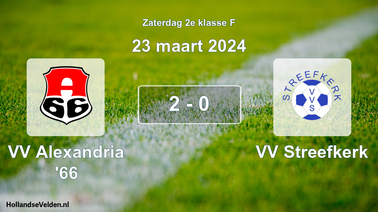 Total number of matches played: VV Alexandria '66 - VV Streefkerk 2 - 0 (23 March 2024)