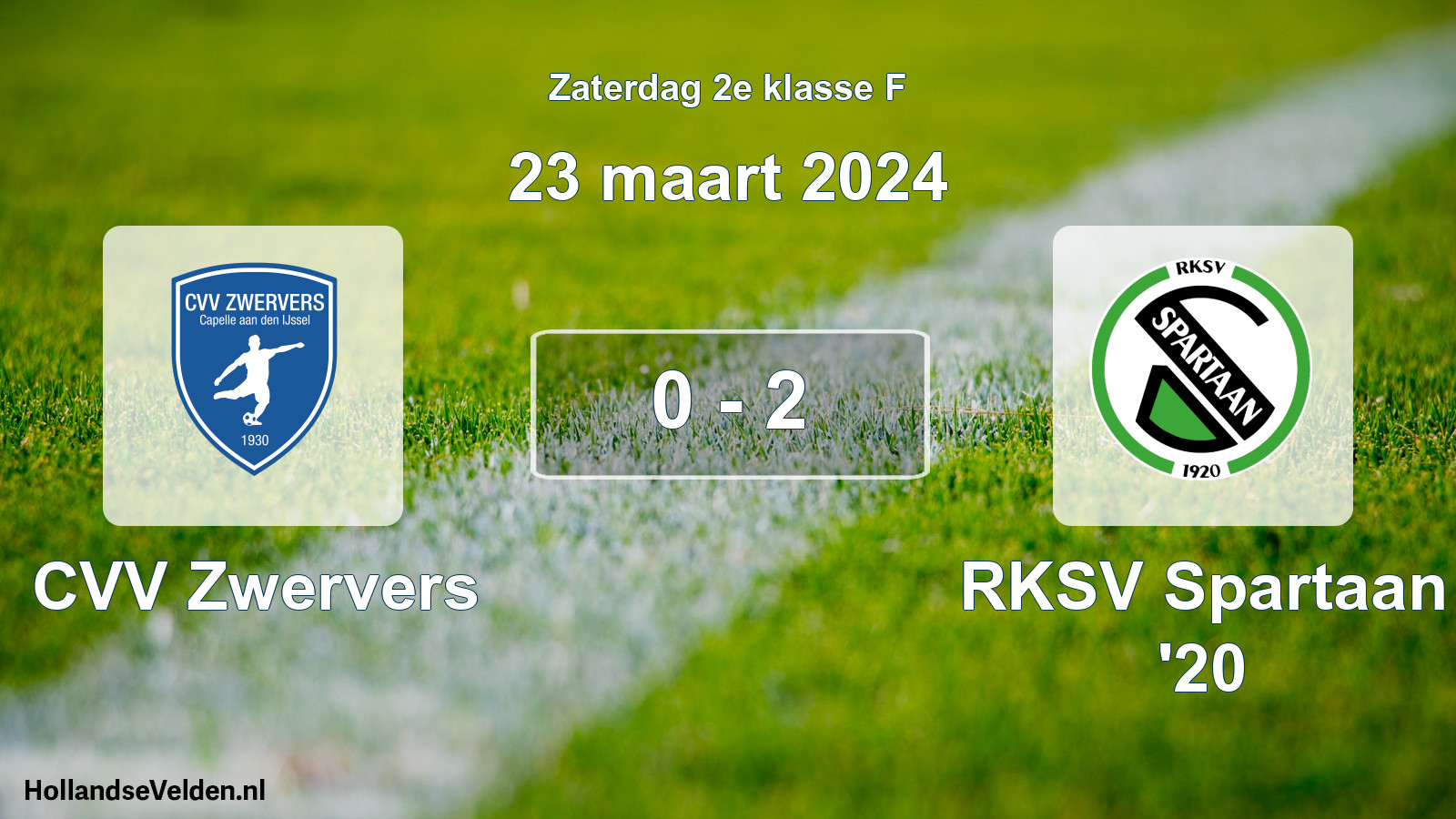 Total number of matches played: CVV Zwervers - RKSV Spartaan '20 0 - 2 (23 March 2024)