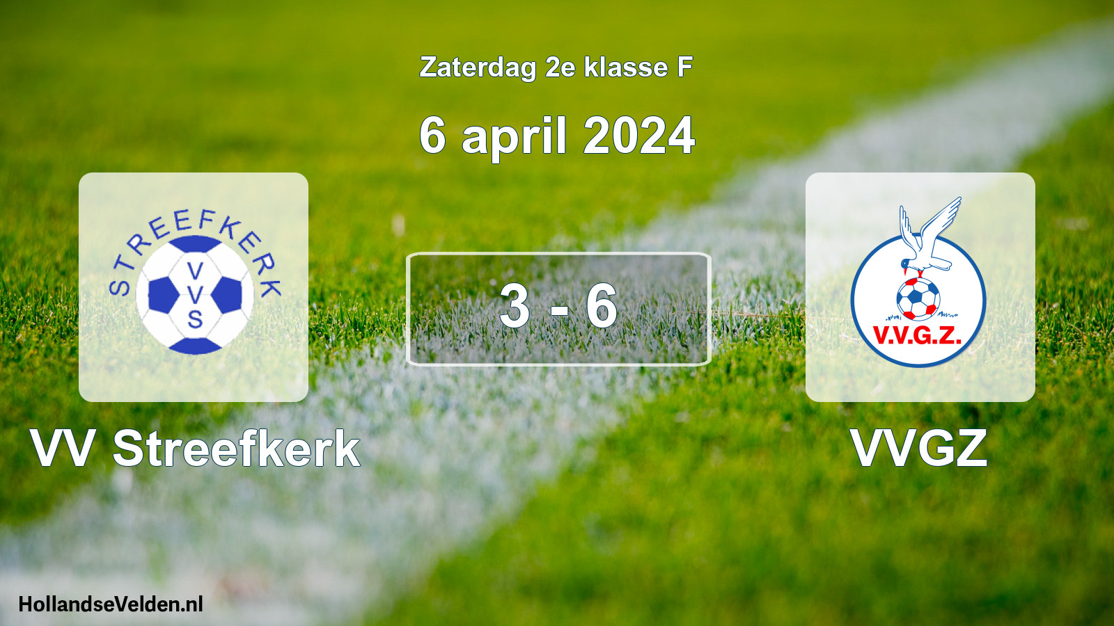 Total number of matches played: VV Streefkerk - VVGZ 3 - 6 (6 April 2024)