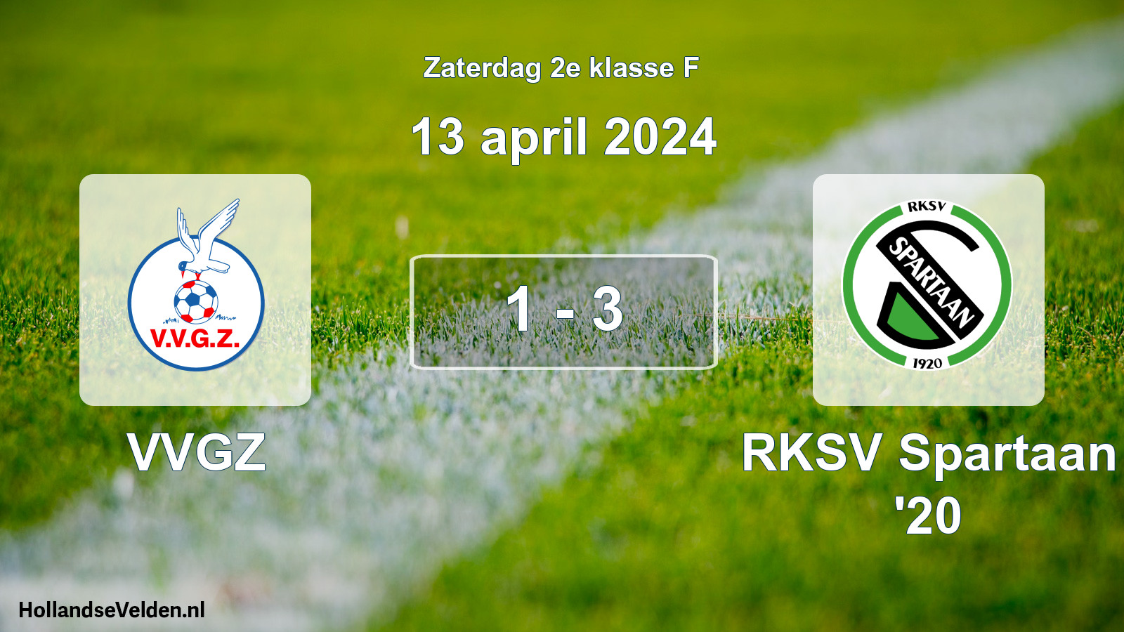 Total number of matches played: VVGZ - RKSV Spartaan '20 1 - 3 (13 April 2024)