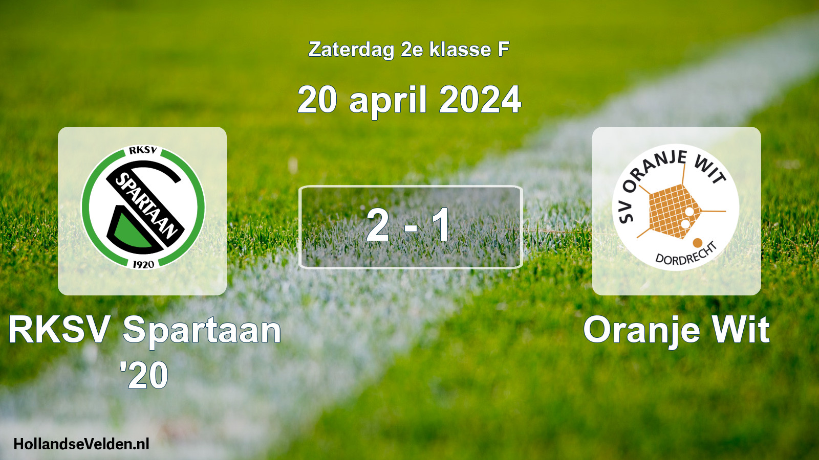 Total number of matches played: RKSV Spartaan '20 - Oranje Wit 2 - 1 (20 April 2024)