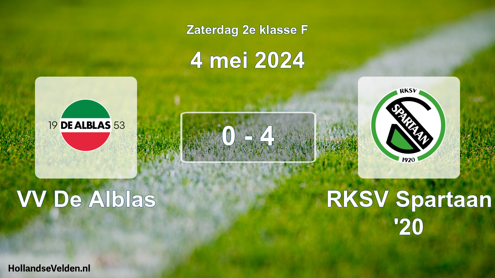 Total number of matches played: VV De Alblas - RKSV Spartaan '20 0 - 4 (4 May 2024)