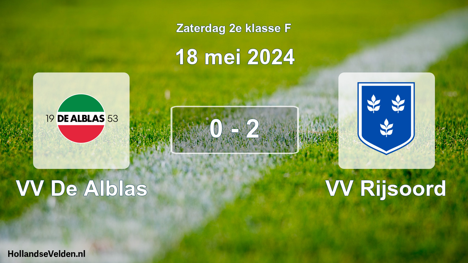 Total number of matches played: VV De Alblas - VV Rijsoord 0 - 2 (18 May 2024)