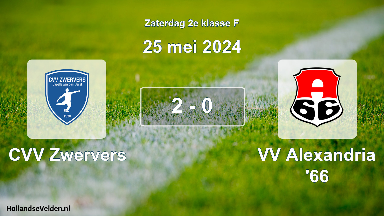 Total number of matches played: CVV Zwervers - VV Alexandria '66 2 - 0 (25 May 2024)