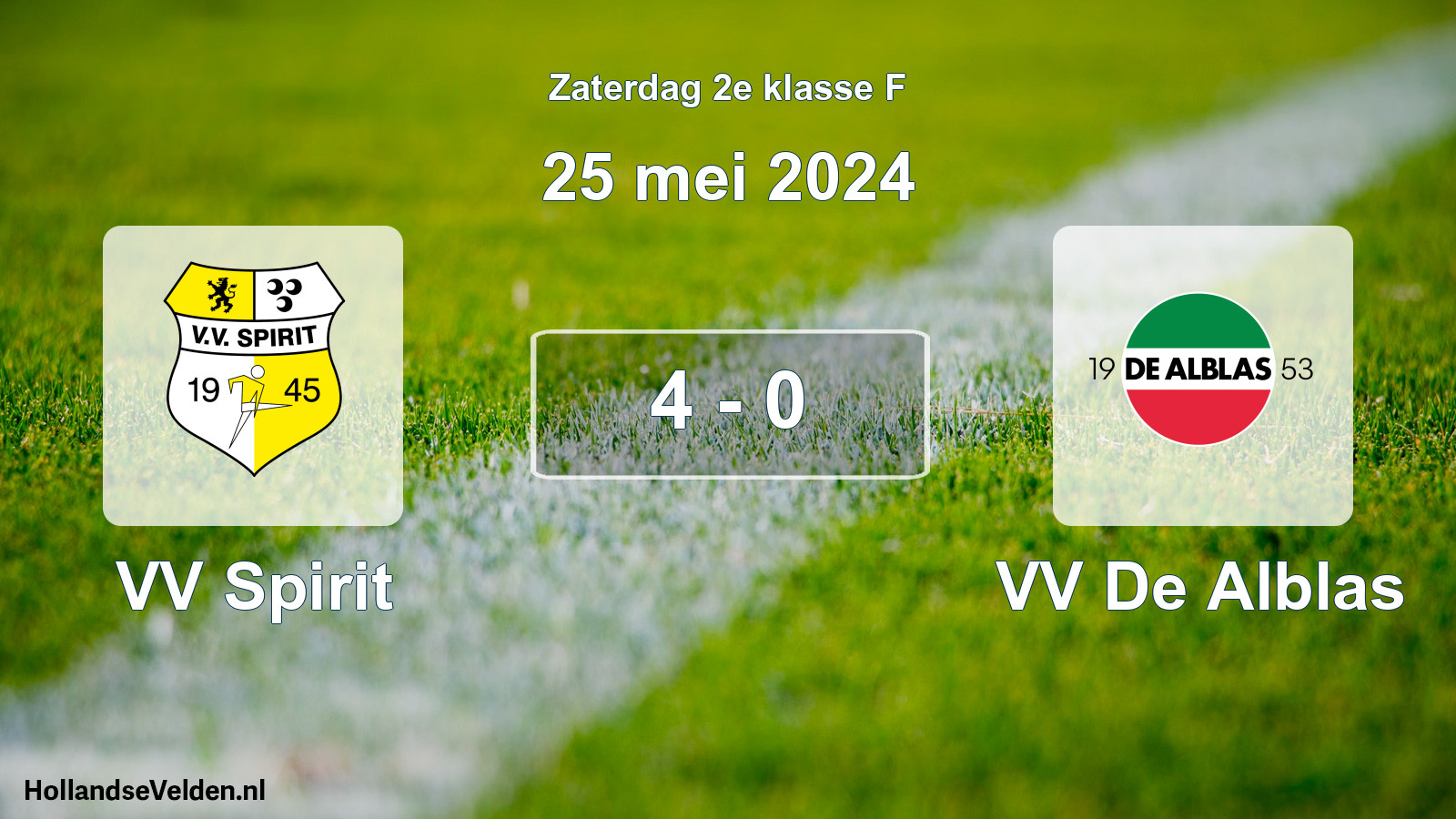 Total number of matches played: VV Spirit - VV De Alblas 4 - 0 (25 May 2024)
