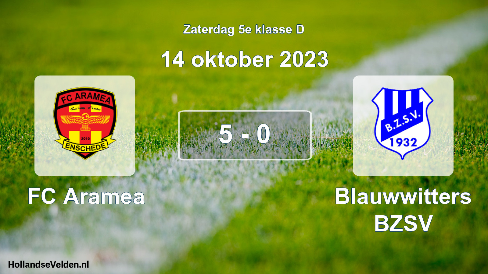 Total number of matches played: FC Aramea - Blauwwitters BZSV 5 - 0 (14 October 2023)