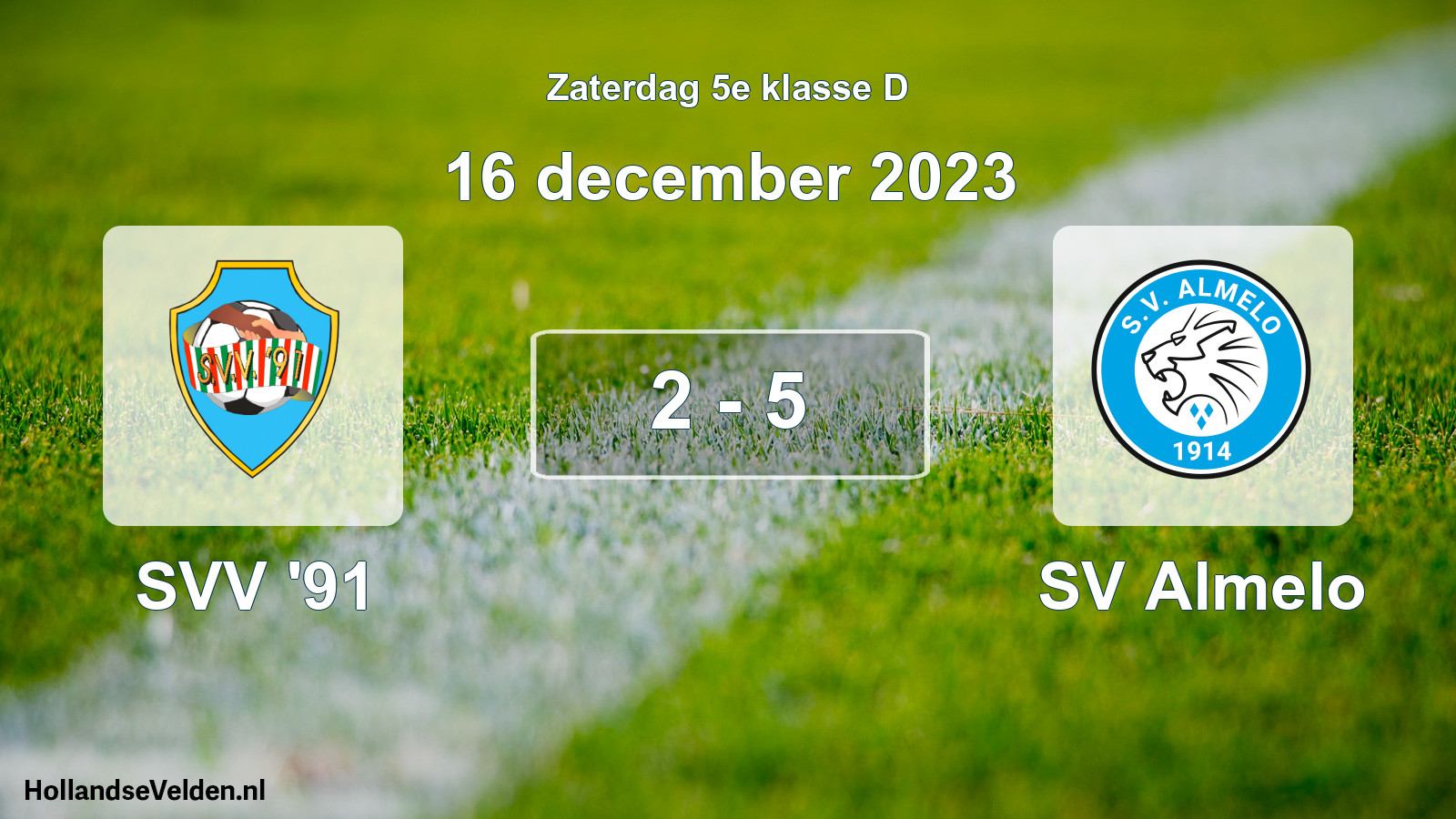 Total number of matches played: SVV '91 - SV Almelo 2 - 5 (16 December 2023)