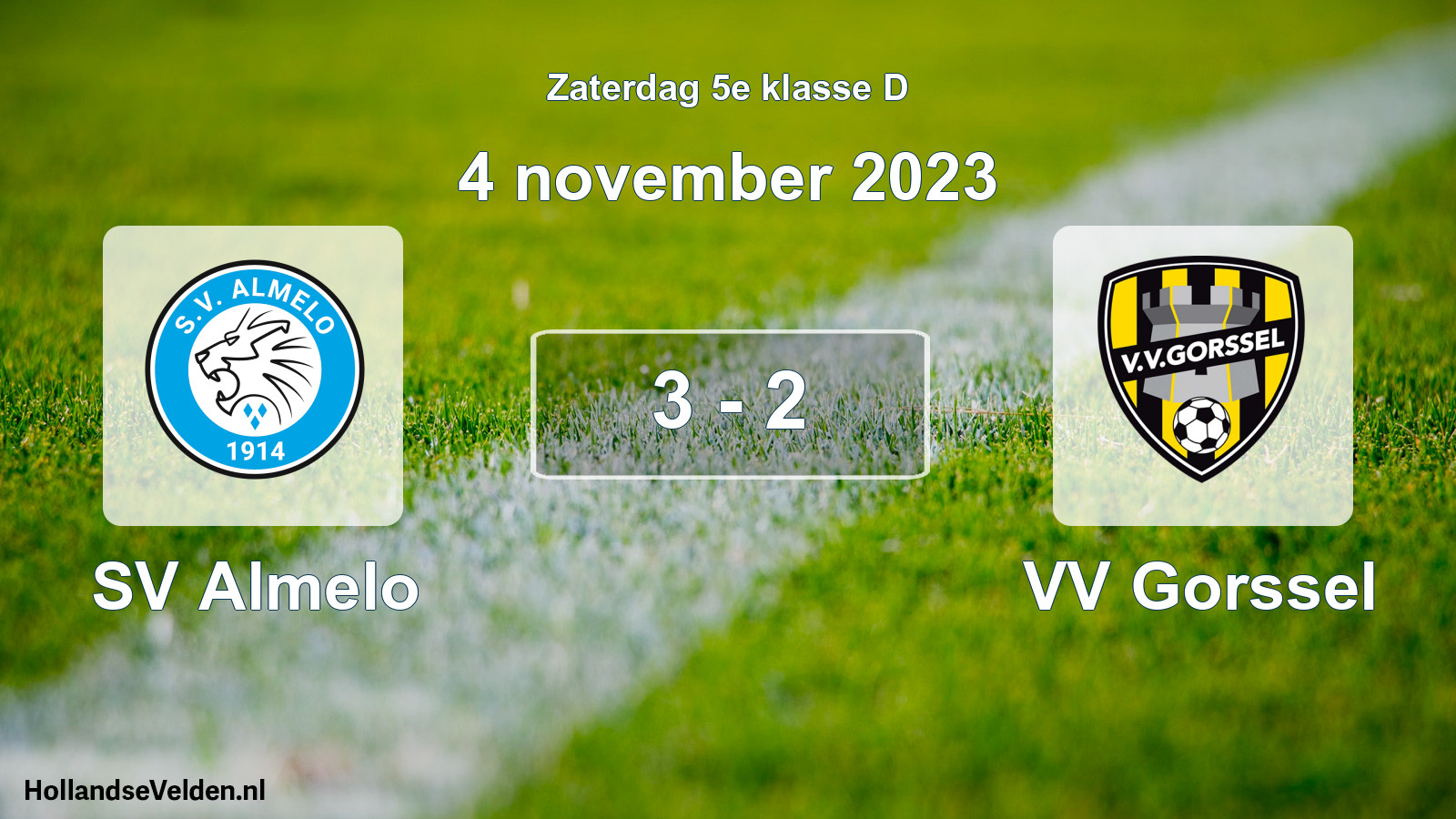 Total number of matches played: SV Almelo - VV Gorssel 3 - 2 (4 November 2023)