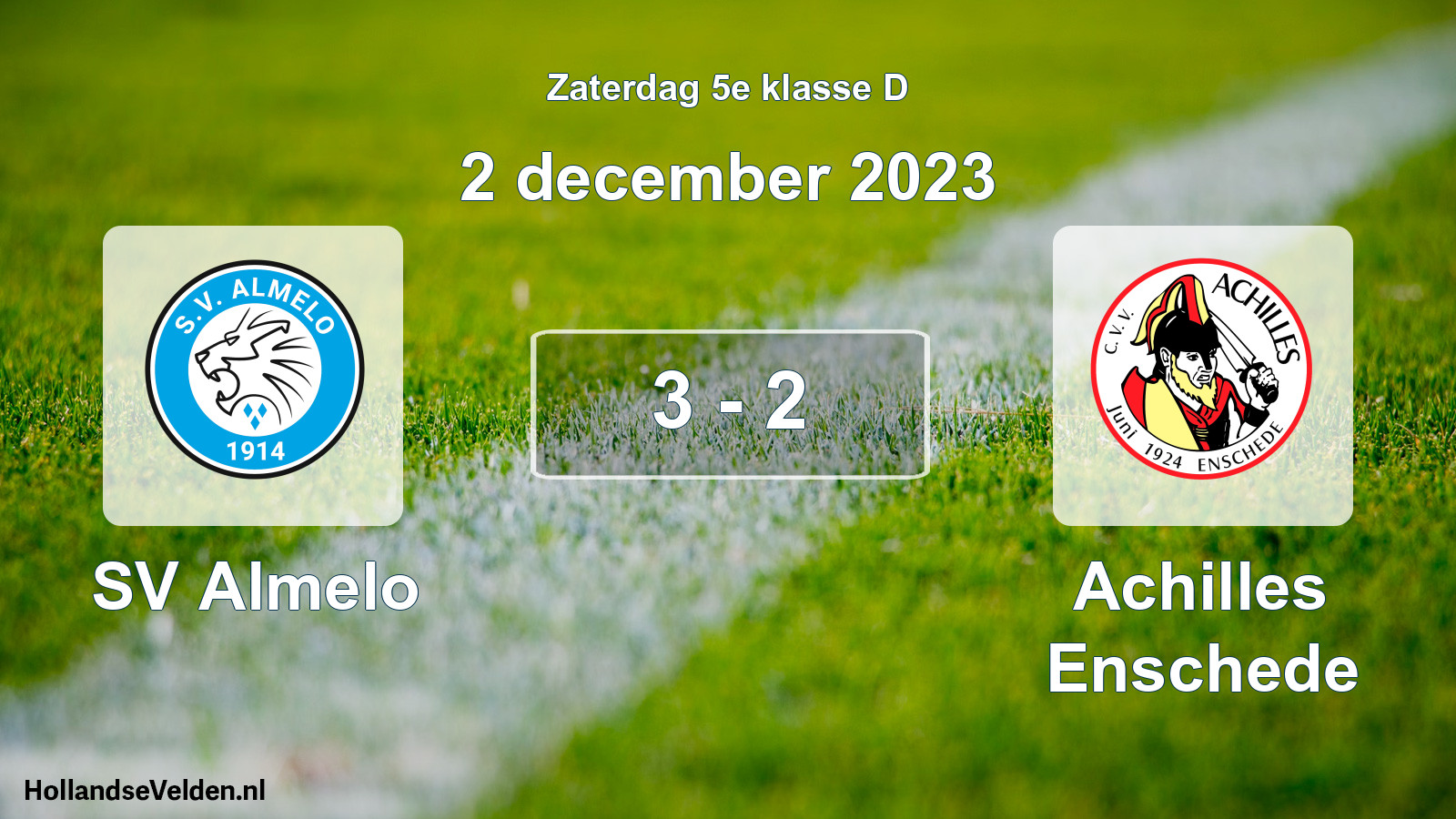 Total number of matches played: SV Almelo - Achilles Enschede 3 - 2 (2 December 2023)
