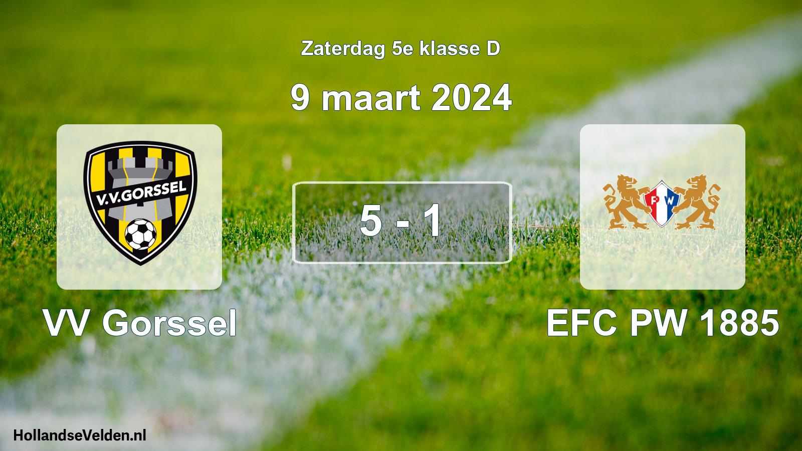 Total number of matches played: VV Gorssel - PW 1885 5 - 1 (9 March 2024)