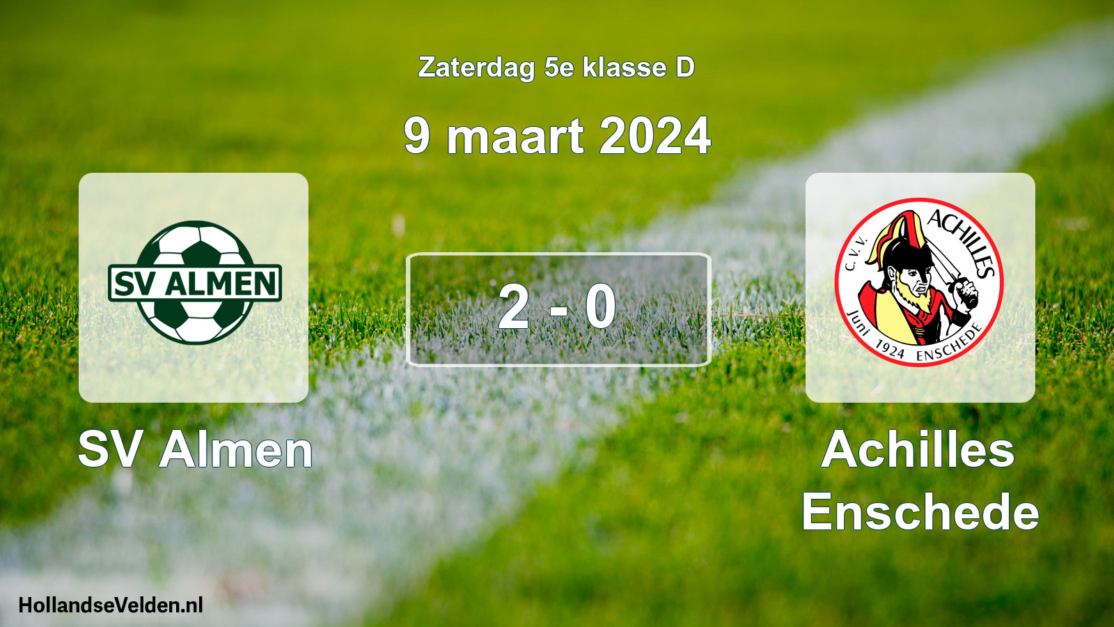 Total number of matches played: SV Almen - Achilles Enschede 2 - 0 (9 March 2024)