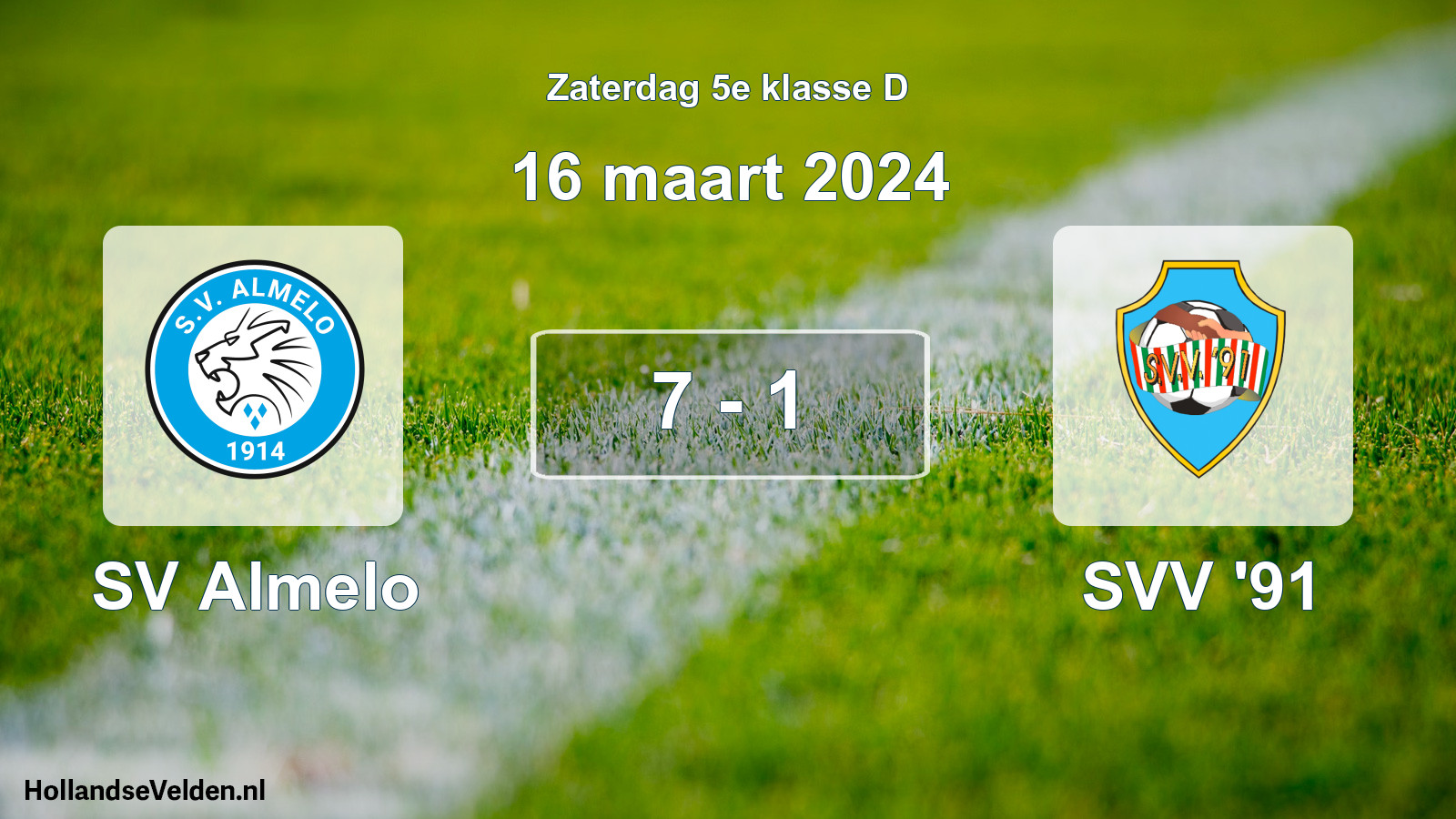 Total number of matches played: SV Almelo - SVV '91 7 - 1 (16 March 2024)