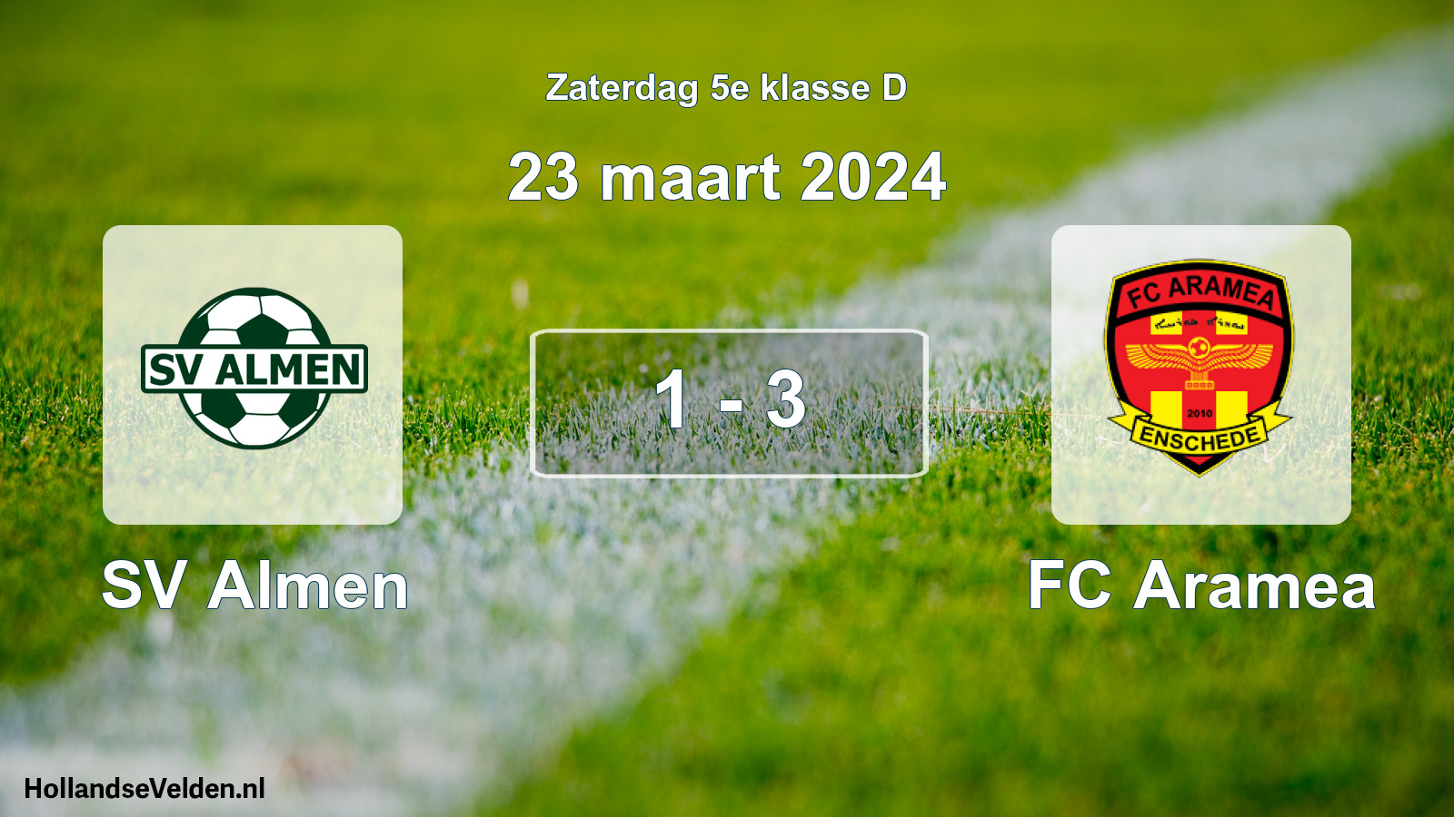 Total number of matches played: SV Almen - FC Aramea 1 - 3 (23 March 2024)