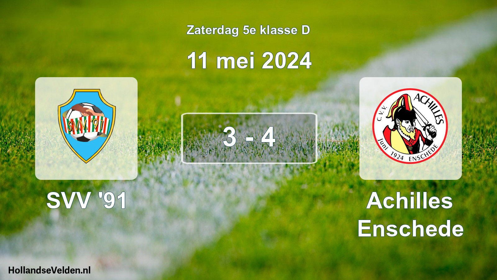 Total number of matches played: SVV '91 - Achilles Enschede 3 - 4 (11 May 2024)