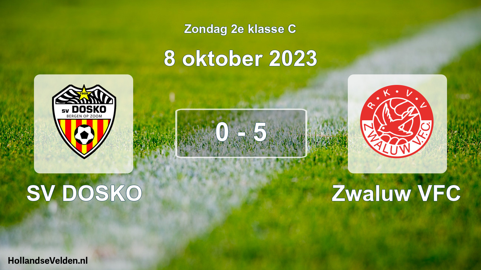 Total number of matches played: SV DOSKO - Zwaluw VFC 0 - 5 (8 October 2023)