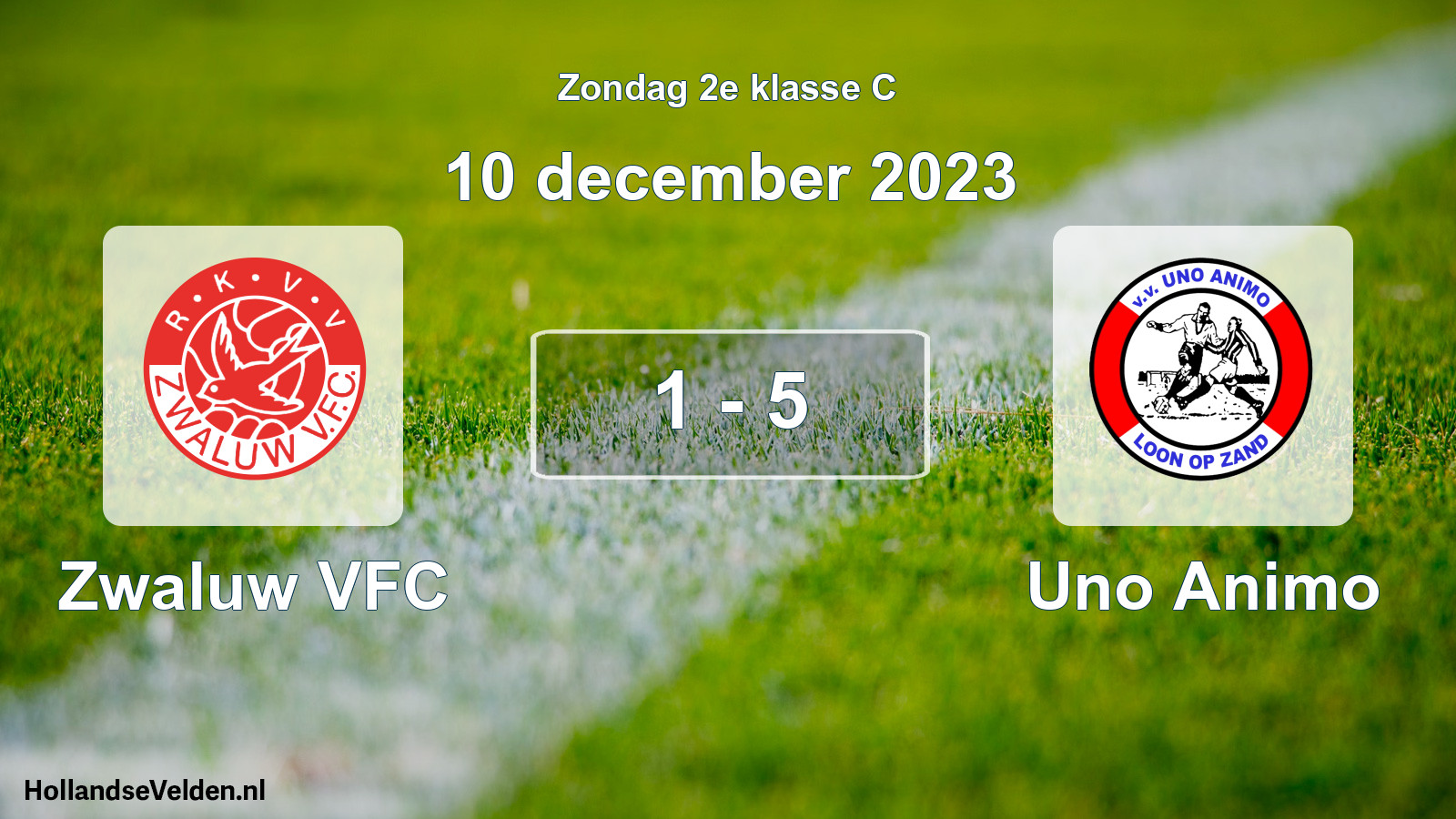 Total number of matches played: Zwaluw VFC - Uno Animo 1 - 5 (10 December 2023)