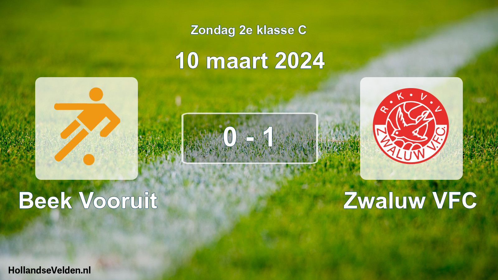 Total number of matches played: Beek Vooruit - Zwaluw VFC 0 - 1 (10 March 2024)