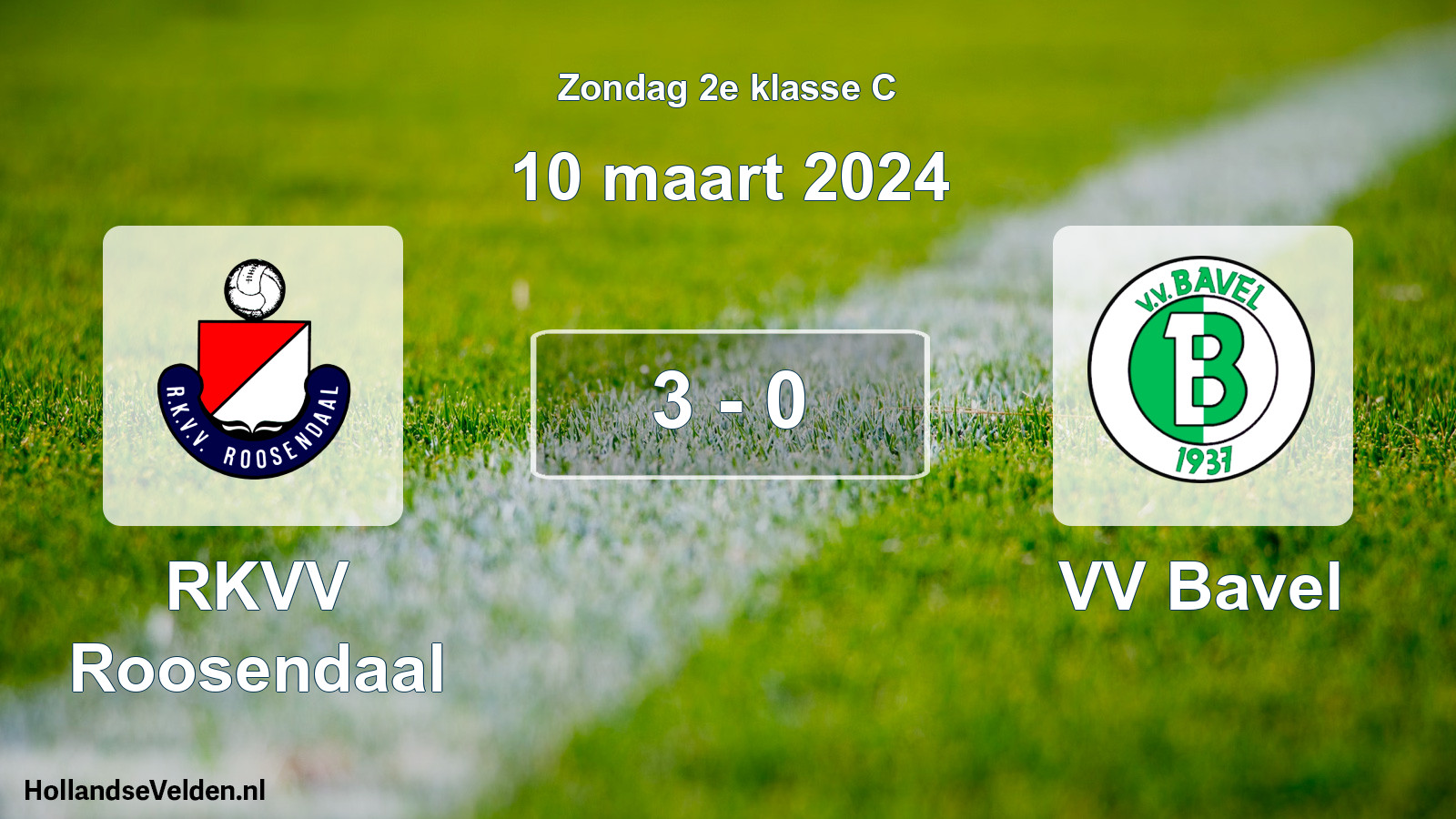 Total number of matches played: RKVV Roosendaal - VV Bavel 3 - 0 (10 March 2024)