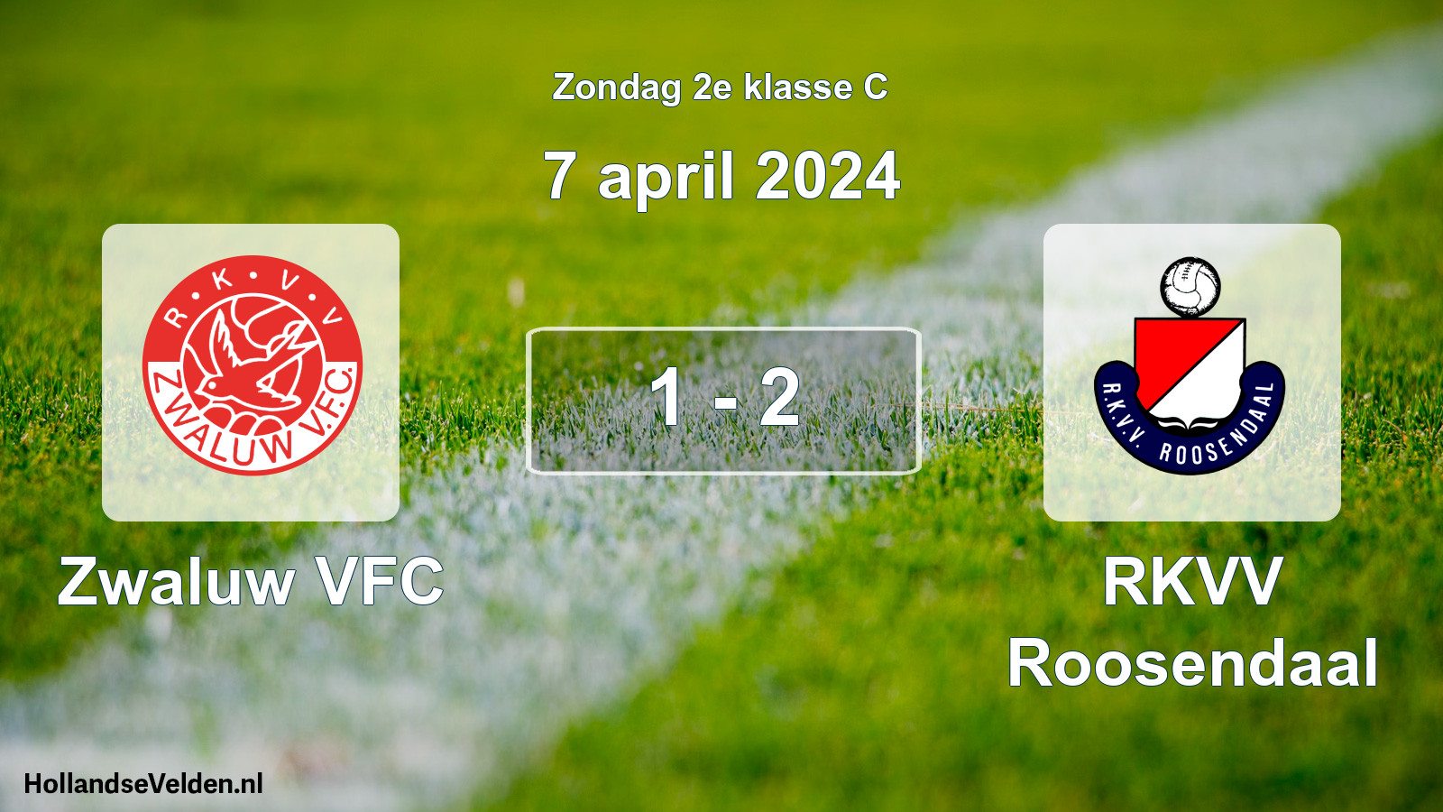 Total number of matches played: Zwaluw VFC - RKVV Roosendaal 1 - 2 (7 April 2024)