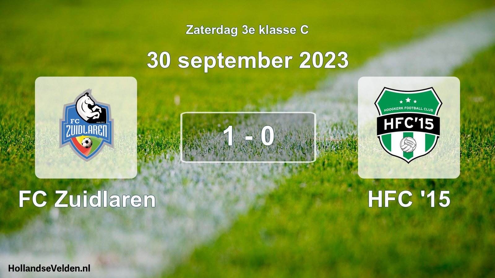Total number of matches played: FC Zuidlaren - HFC '15 1 - 0 (30 September 2023)